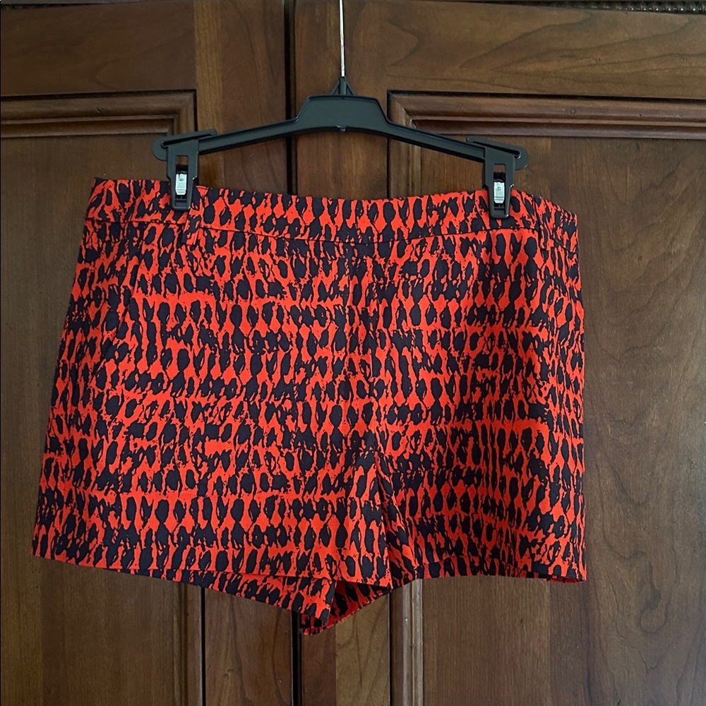 Red and Blue Patterned Shorts by French Connection